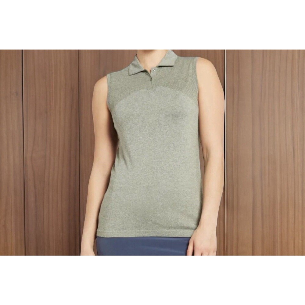Women's Golf Polo Tank Tennis Slazenger Gray Sleeveless Top Activewear Size XXL